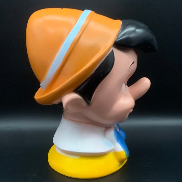 Vintage 1971 Walt Disney Pinocchio Head Bust Piggy Bank Play Pal Plastics Inc. - Picture 7 of 16
